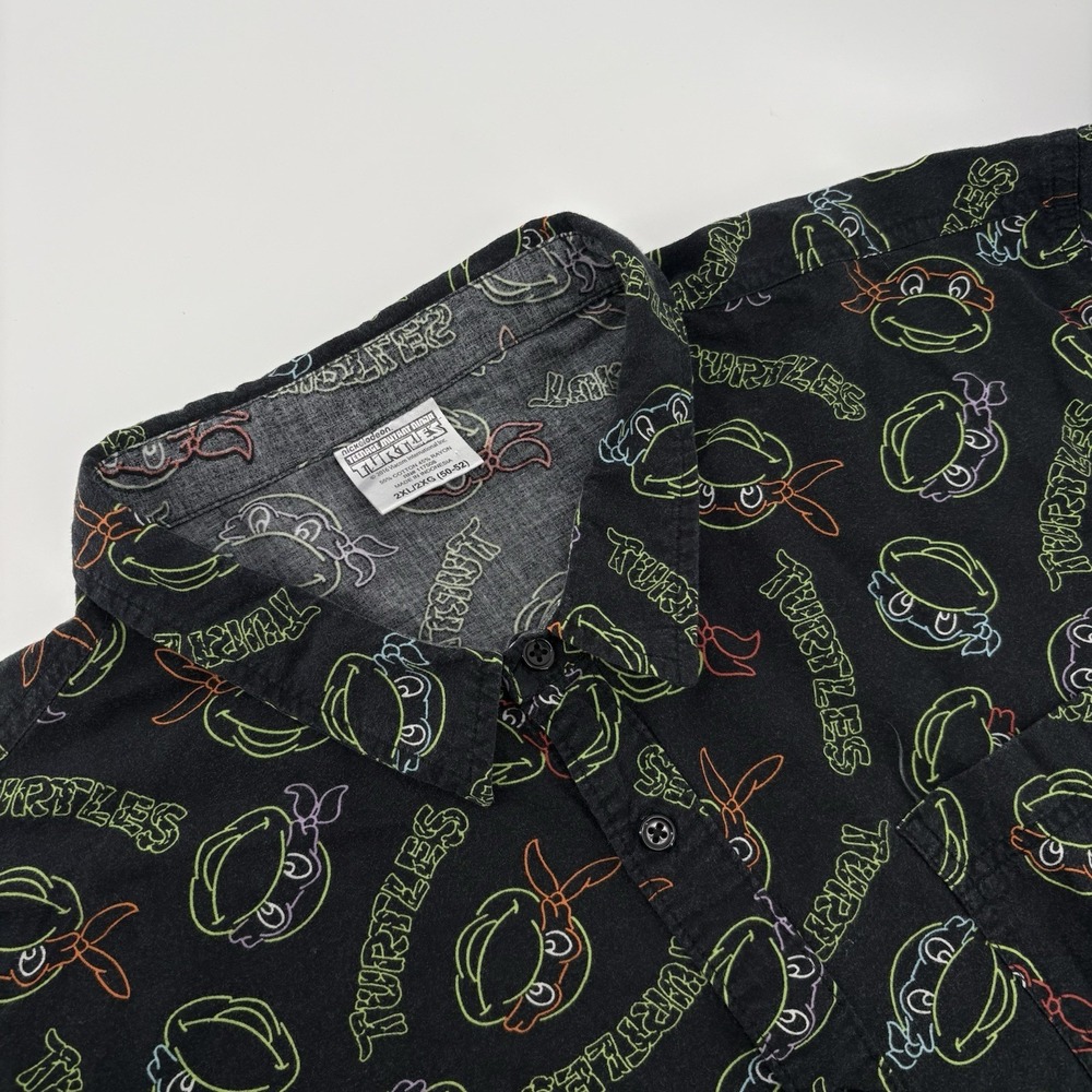 Nickeloden Teenage Mutant Ninja Turtle Button Up Short Sleeve Shirt Size 2XL